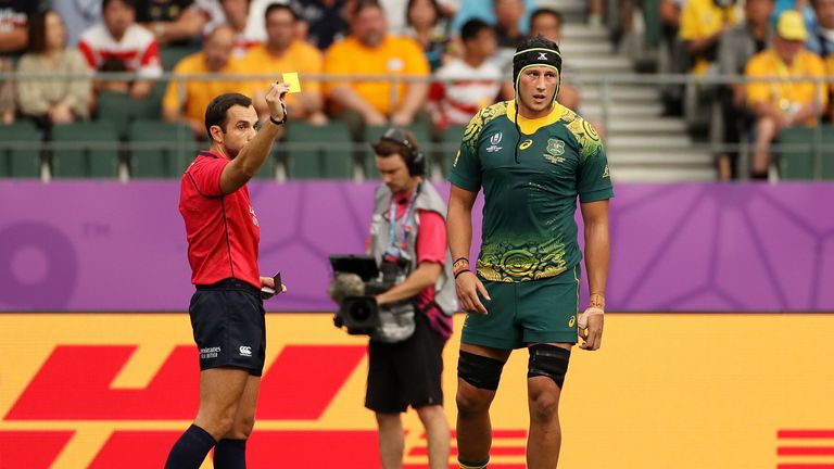 Adam Coleman was sin-binned by referee Mathieu Raynal for a high tackle